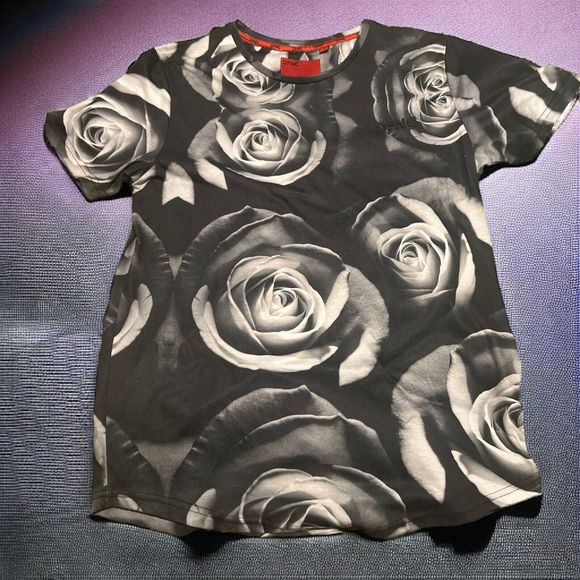 Rare DFNG Black Roses Streetwear All Over Print Shirt Clubwear Gym Unisex XL - Picture 1 of 10